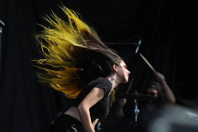 Aviva performs on the Riot stage on day one of Riot Fest. Friday, Sept. 17, 2022, in Chicago.