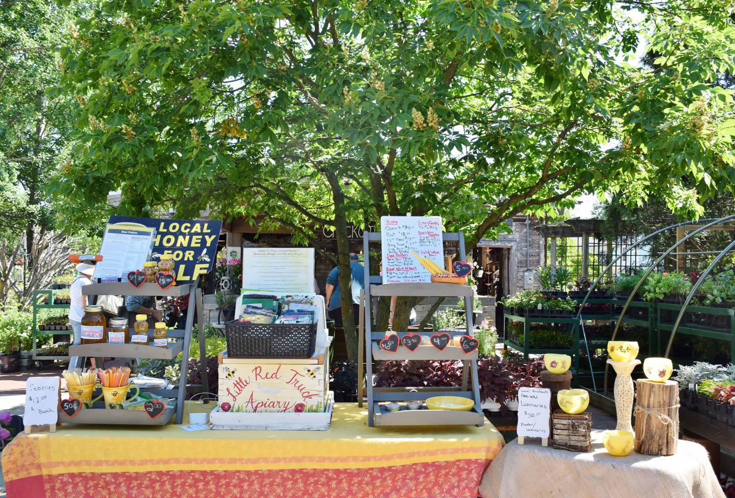 Sycamore’s farmers market is held at Blumen Gardens, 403 Edward St. in Sycamore, 3 to 7 p.m. Tuesdays June 1 through July 27 and 3 to 6 p.m.  Each week, there will be between 10 to 13 vendors.
