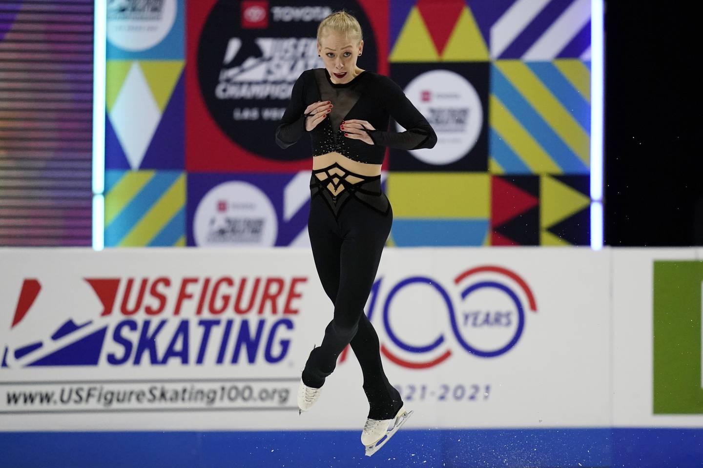 Bradie Tennell performs during the women's short program at the U.S. Figure Skating Championships, Thursday, Jan. 14, 2021, in Las Vegas. (AP Photo/John Locher)