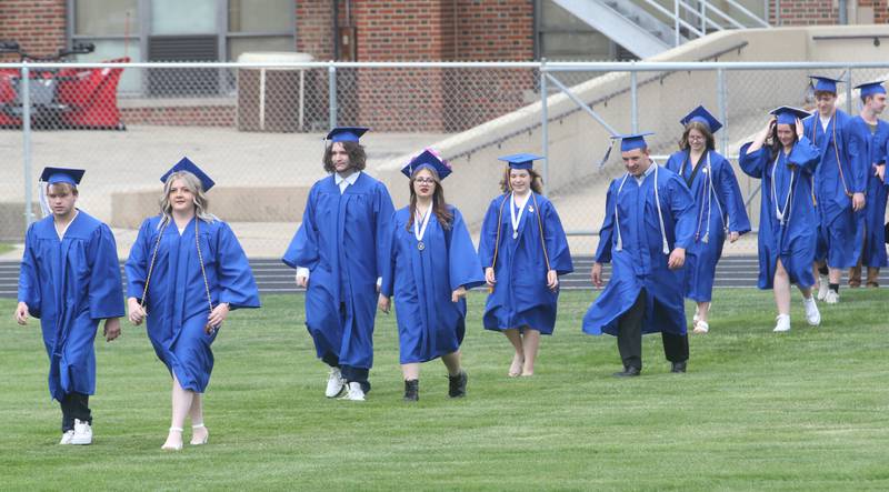 Princeton High School graduates walk in procession during the 156th annual Commencement on Saturday, May 17, 2025 at Bryant Field.