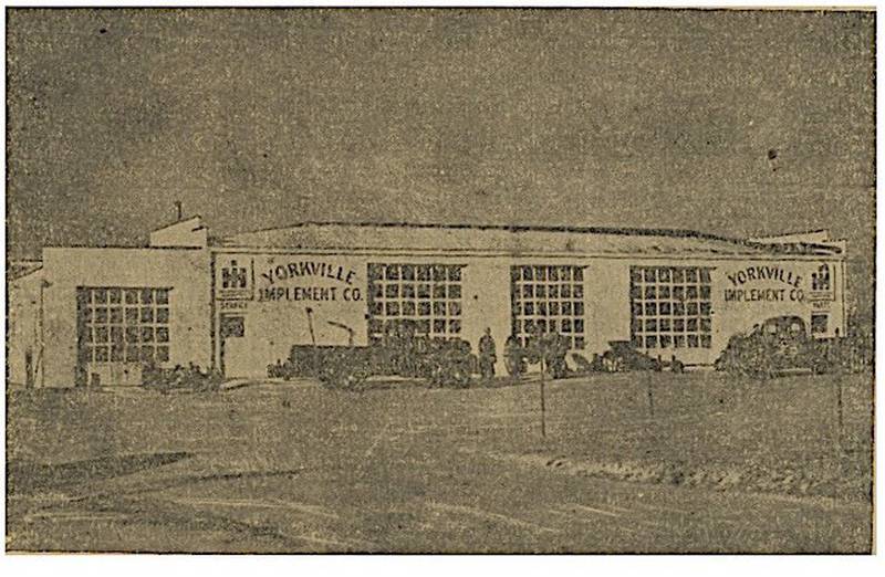 1948: Yorkville Implement Co. moved into its newly-completed home at the northwest corner of Route 47 and Landmark Avenue. The business moved and the building was home to the Bristol-Kendall EMS Service when it first started and most recently home to Millenium Motors. It currently is being torn down and will be the site of a new automotive-service store.