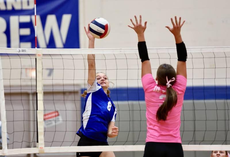 Princeton's Keighley Davis takes a shot against Hall's Kennedy Wozniak Thursday night at Prouty Gym.