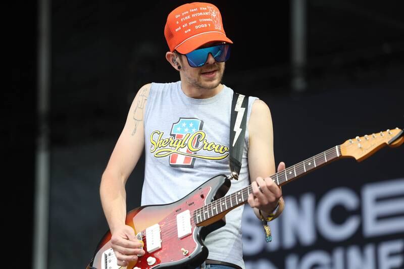 Guitarist Kyle Geib of Sincere Engineer, a Chicago area, band, performs on the Roots stage on day one of Riot Fest. Friday, Sept. 17, 2022, in Chicago.