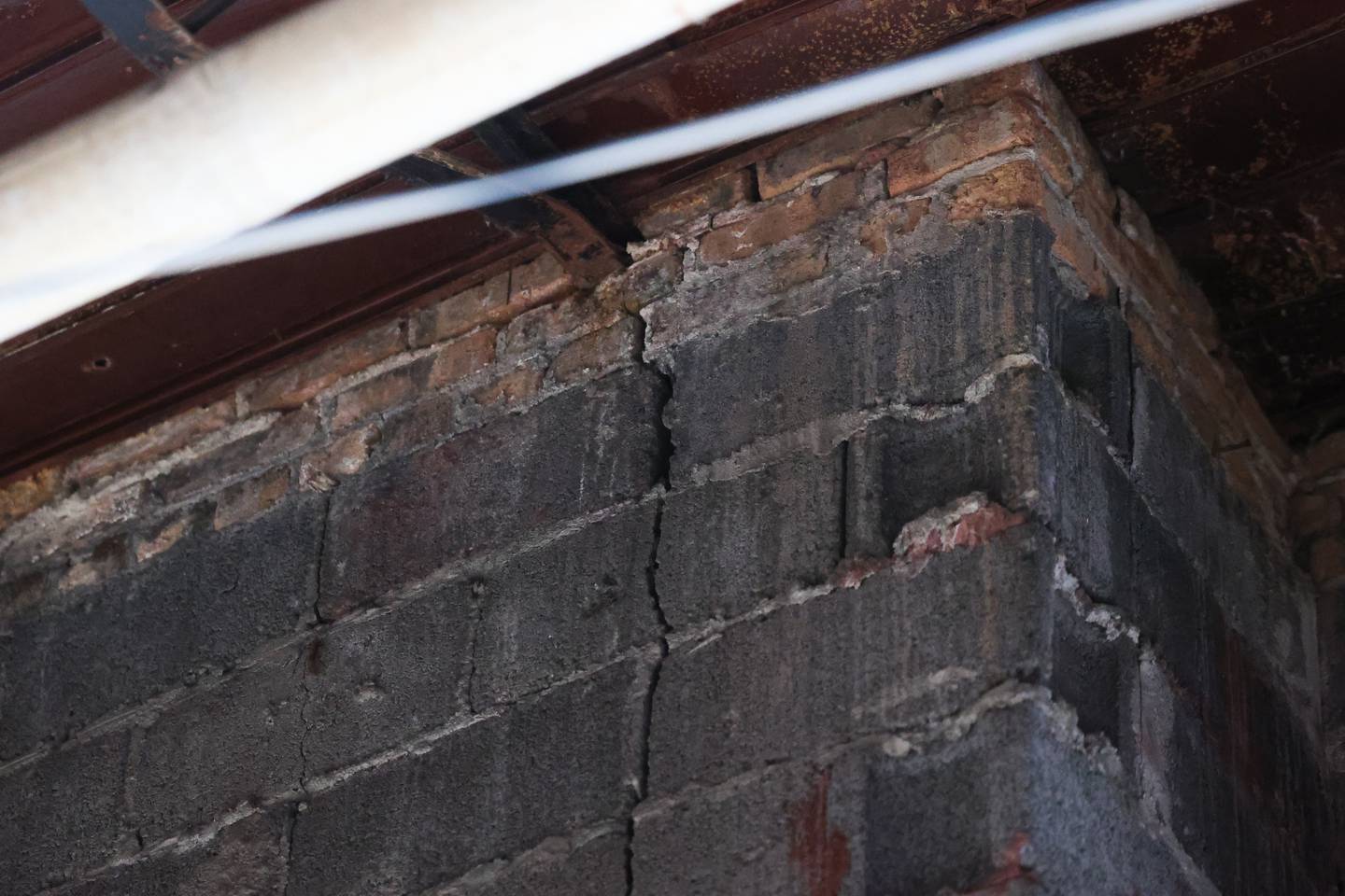 Cracks in the walls were discovered when taking down sections of the ceilings at the Lockport Township High School Central Campus.