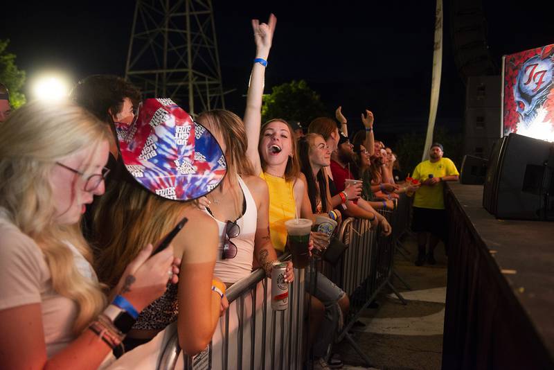 Fans get excited as the headliner takes the stage Saturday, July 2, 2022 at Dixon’s Petunia Fest. "Too Fighters," a "Foo Fighters" tribute band kept the crowd going late into the evening.