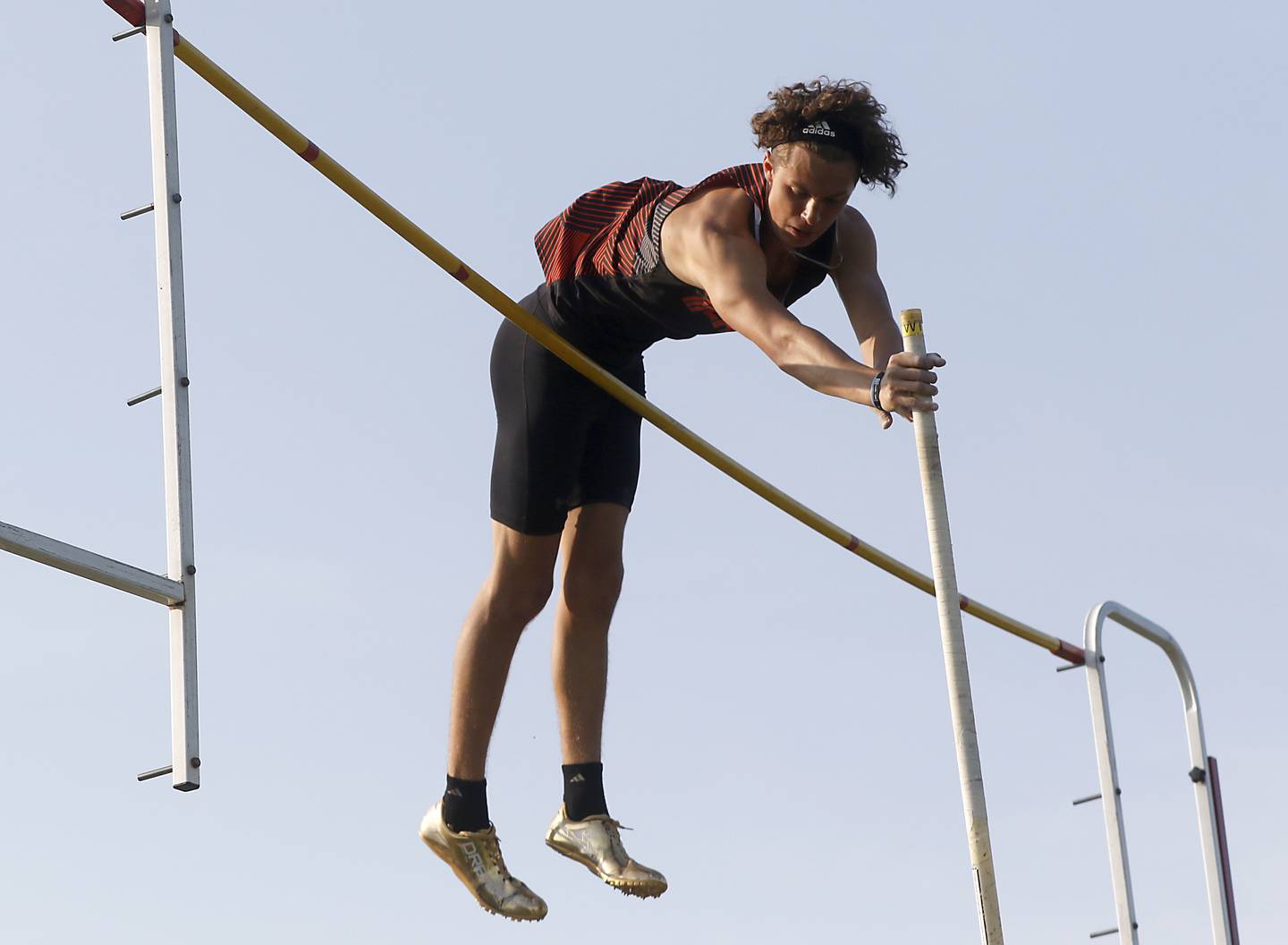 McHenry’s Zeke Galvicius competes in the pole vault during Fox Valley Conference boys track and field meet Friday, May 13, 2022, at Crystal Lake Central High School.