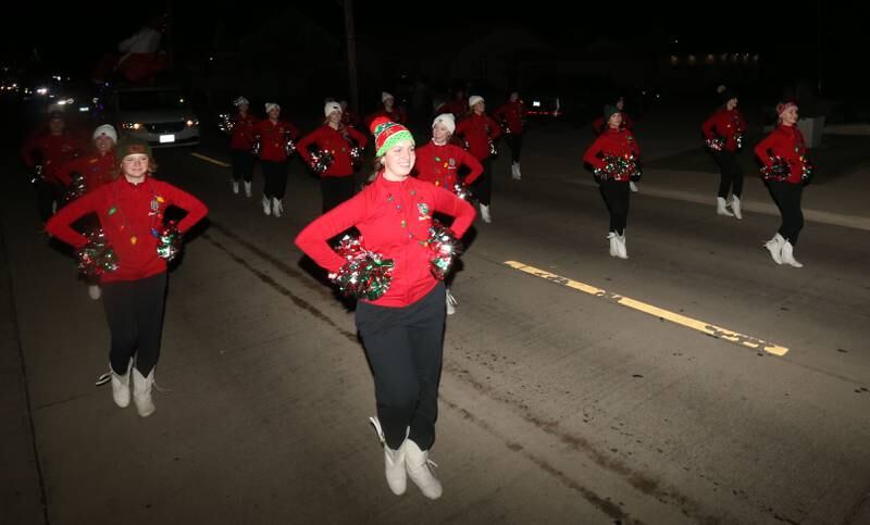La Salle-Peru Township HIgh School Cavalettes walk in the annual Christmas Parade on Saturday, Dec. 7, 2024 on Peoria Street in Peru.