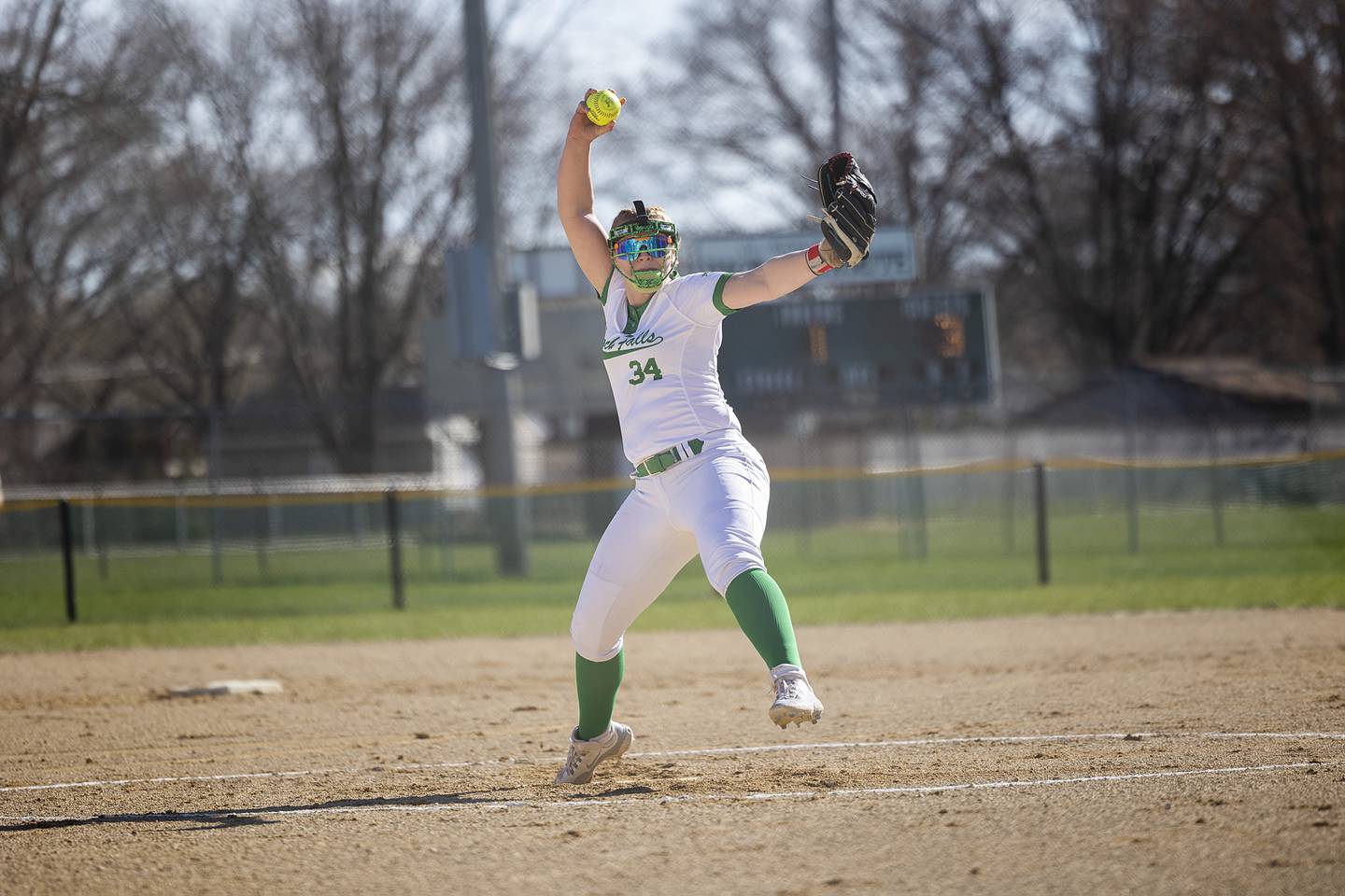 Rock Falls’ Peyton Smit winds up for a pitch against Dixon Tuesday, April 9, 2024 at Reynold’s field in Dixon.