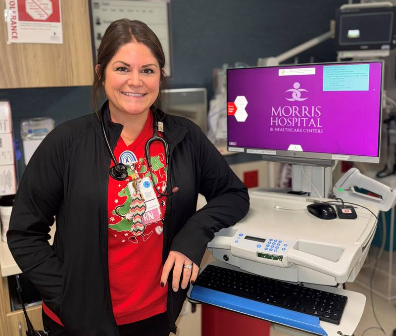 Registered Nurse Alex Corwin, the Morris Hospital Fire Starter of the Month for December.