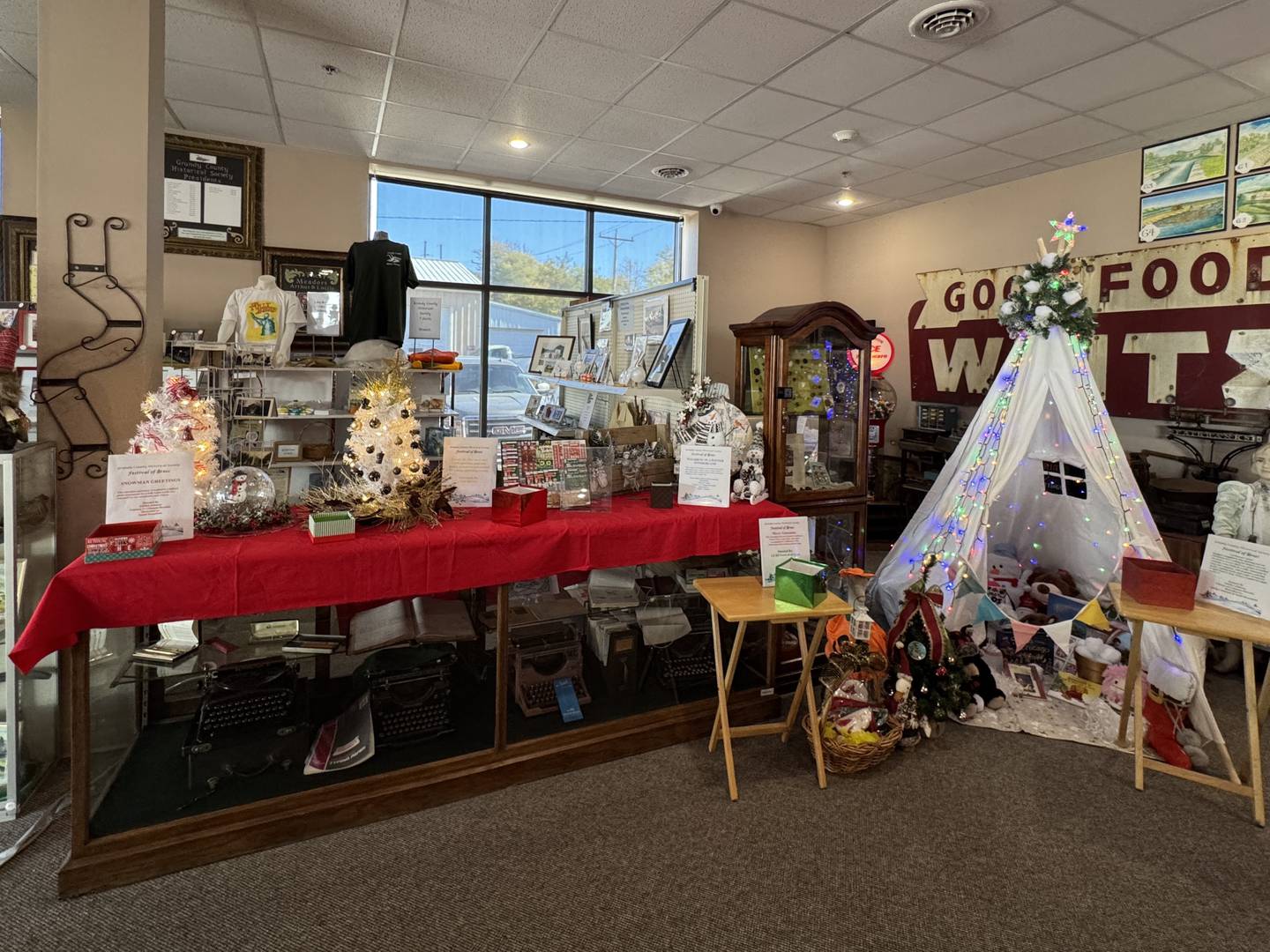 Some of the raffle and auction items available at the 30th annual Festival of Trees. Photo taken Friday, Nov. 11, 2025.