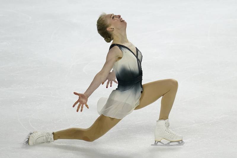 Bradie Tennell performs during the women's free skate at the U.S. Figure Skating Championships, Friday, Jan. 15, 2021, in Las Vegas.