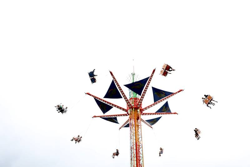 The flying swings during the 156th Annual Kane County Fair on Thursday, July 17, 2025 in St. Charles. The fair runs through Sunday, July 20, 2025.