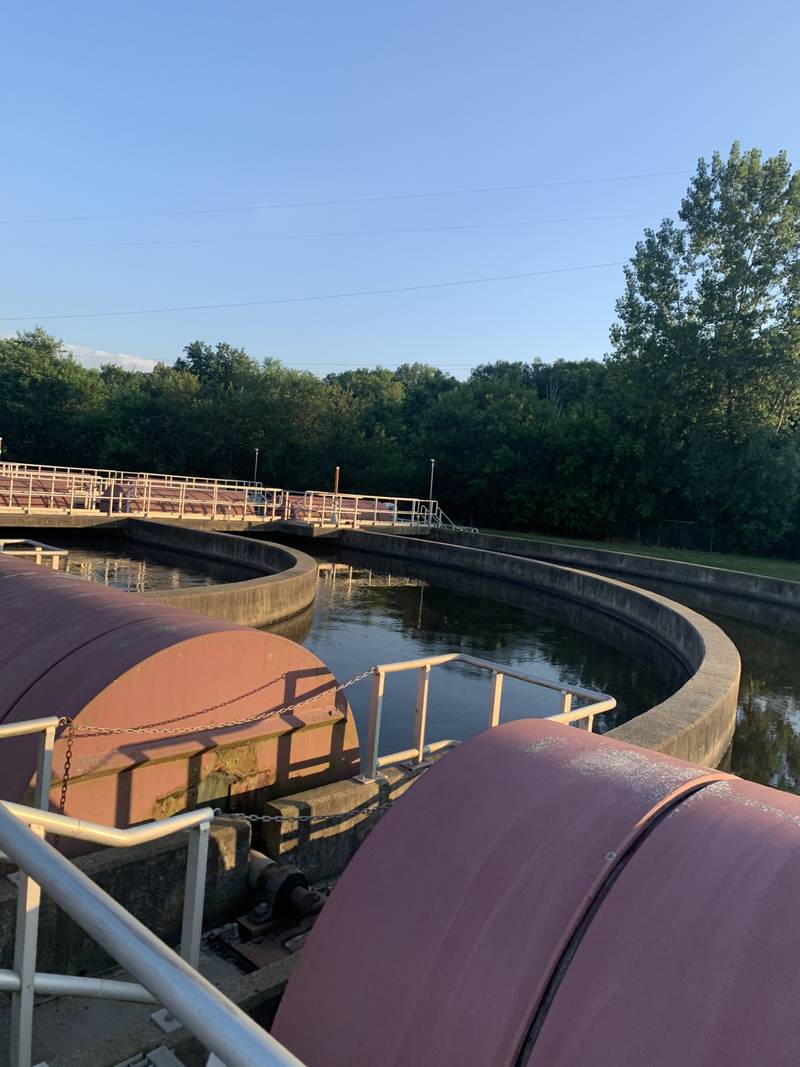 Streator's Wastewater management's oxidation ditch.