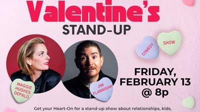Laugh your heart out this Valentine’s Day with live comedy on Raue Center for the Arts 