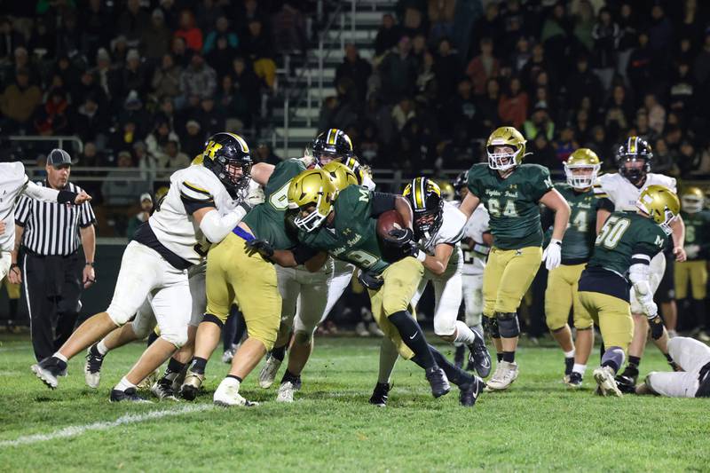 Bishop McNamara's Herscher's during Bishop McNamara's 38-14 victory in the IHSA Class 3A first round playoff game on Friday, Oct. 31, 2025.