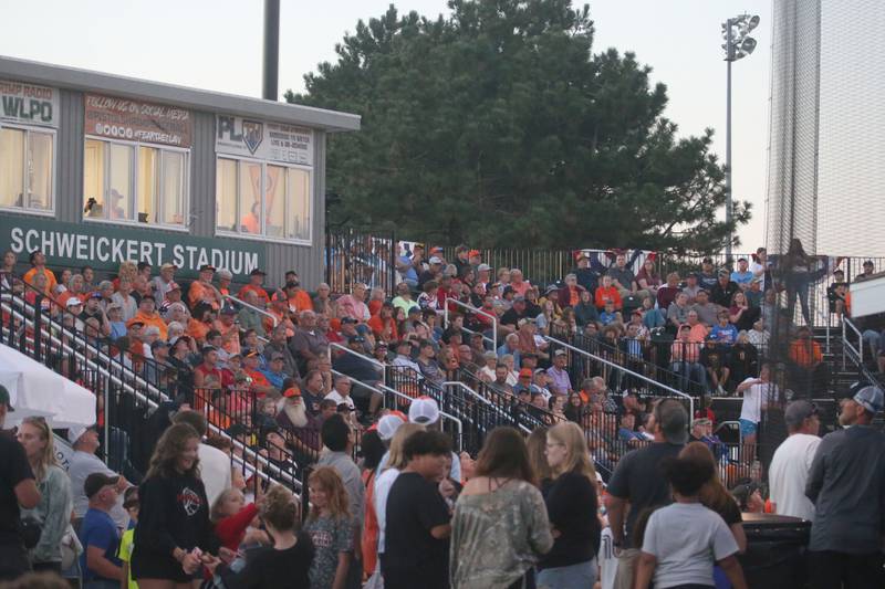 Fans fill Schweickert Stadium during the Prospect League Championship Series  on Wednesday, Aug. 7, 2024 in Peru.