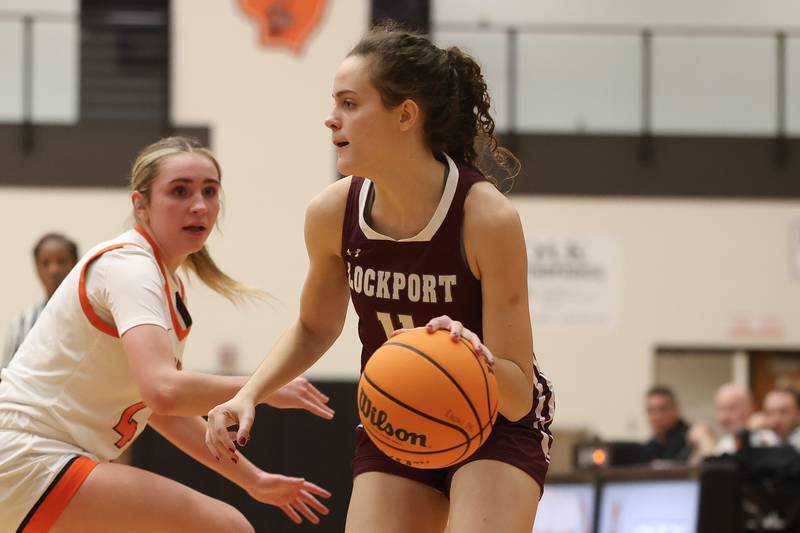 Lockport’s Laura Arstikaitis looks to make a play against Lincoln-Way West on Tuesday, Feb. 3, 2026 in New Lenox.