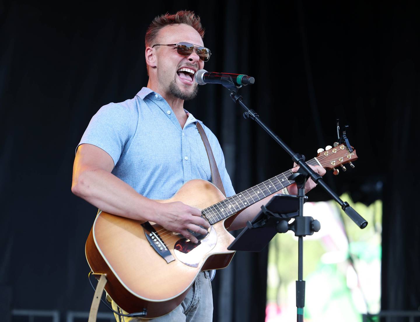 Leroy Winn kicks off the music portion of the festivities Friday, Aug. 22, 2025, during the first day of Corn Fest in downtown DeKalb.