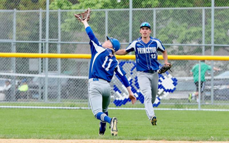 Princeton second baseman Nolan Kloepping tracks down a pop fly Monday at Prather Field.