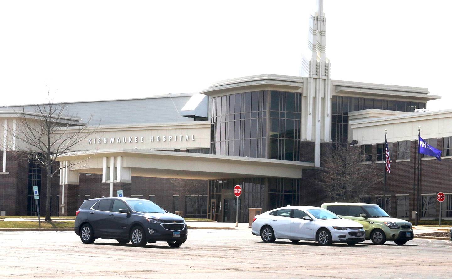 The parking lot at Northwestern Medicine Kishwaukee Hospital in DeKalb is nearly empty Thursday despite the ongoing coronavirus concerns.