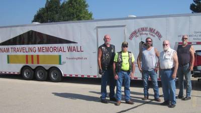 Open Roads ABATE escorts Vietnam Traveling Memorial Wall