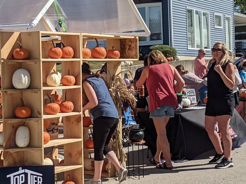 Pumpkins were for sale at the Fox Fall Fest in downtown Oswego on Oct. 5. The festival is organized by the Oswego Chamber of Commerce and Oswego Downtown Association.