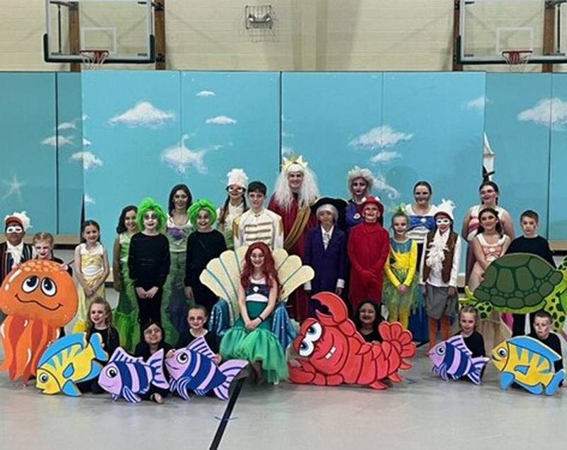 The cast of St. Michael the Archangel Catholic School's March 22-24 performance of "The Little Mermaid Jr."