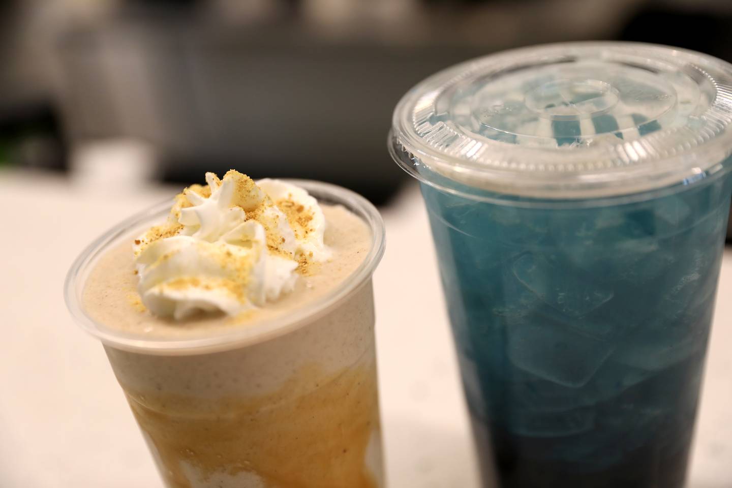 Shakes and mega tea at Knight Club Nutrition on North Street in downtown Elburn.