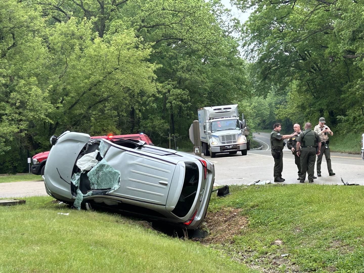 A portion of state Route 2, between Oregon and Dixon, was closed to traffic on the afternoon of Tuesday, May 20, 2025, due to a two-car accident at the entrance of the Castle Rock overlook in  Castle Rock State Park. Occupants in the vehicles were treated at the scene but did not need to be transported.
