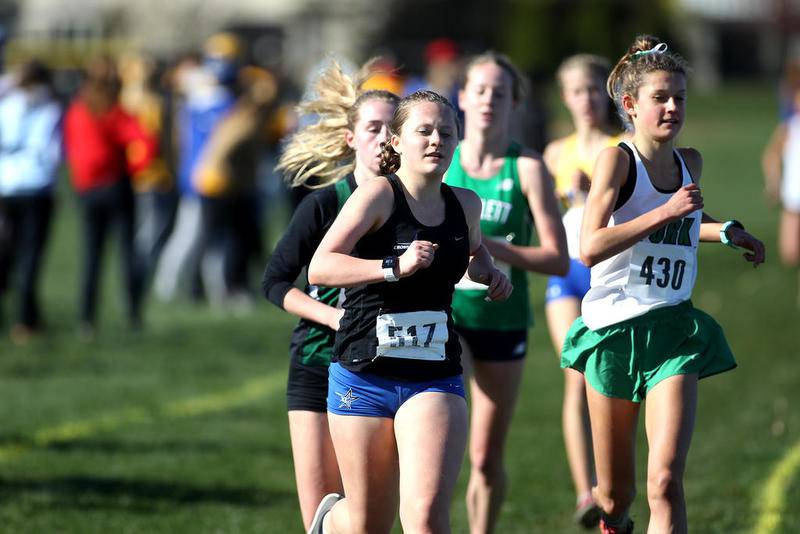 St. Charles North's Rachel Price (517) competes in flight 1 of the Girls 3A Lyons Township Sectional Oct. 31 in Western Springs.