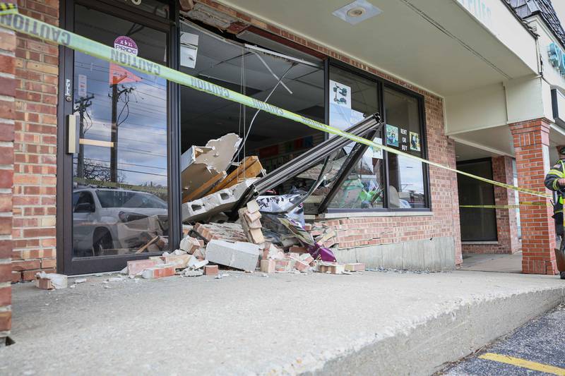 The Woodstock Fire/Rescue District responded to car crashing into a strip mall storefront at about 4:34 p.m. Tuesday, April 22, 2025,  at 1670 South Eastwood Drive, Woodstock. No injuries were reported.
