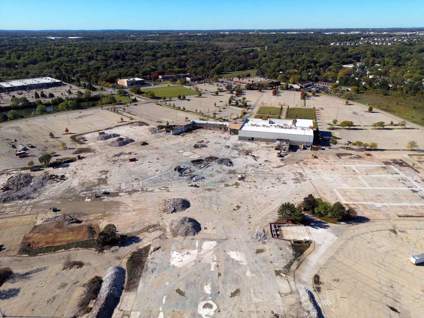 Most of the site of the former Spring Hill Mall in Carpentersville and West Dundee has been torn down as of October 2025.