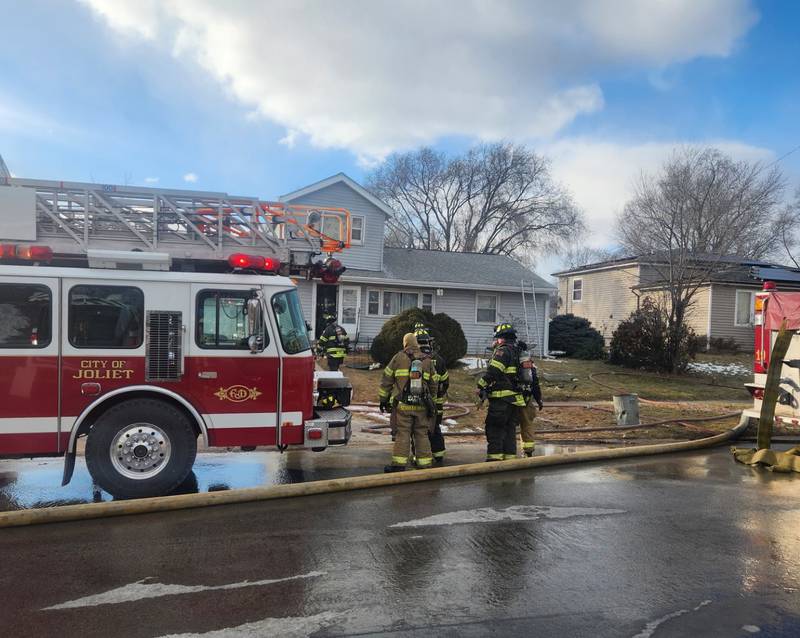 Joliet firefighters responded to a house fire in the 1200 block of Gage Street in Joliet on the afternoon of Monday,  Jan.  20, 2025.