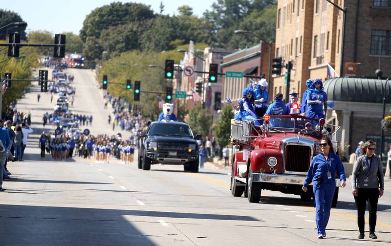The St. Charles North High School Homecoming parade travels on Main Street through downtown St. Charles on Friday, Sept. 30, 2022.