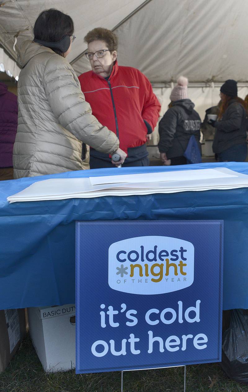 hose who participated in “The Coldest Night Of The Year”, could warm up in a hospitality tent at the Jordan Block in Ottawa Saturday.