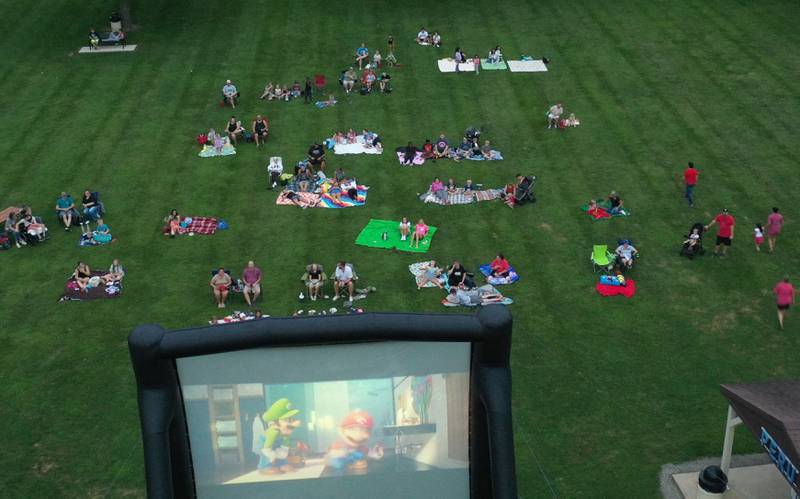 A good-sized crowd attended the “Movie in the Park” night on Friday, Aug. 15, 2025 at Centennial Park in Peru. The movie “Super Mario Bro’s was shown. The event was sponsored by Jessica Strauch State Farm, La Salle-Peru Township High School Foundation, Self Storage and P&D Sign Company!