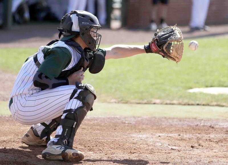 Grayslake Central's Cam Marson catches during the IHSA Class 3A sectional semifinals, Thursday, June 2, 2022 in Grayslake.