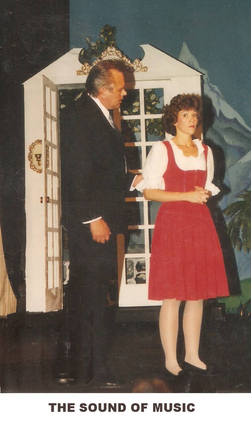 Gerrard as Captain von Trapp with Jessica Kreiser as Maria in the 1996 Stage 212 production of The Sound of Music.