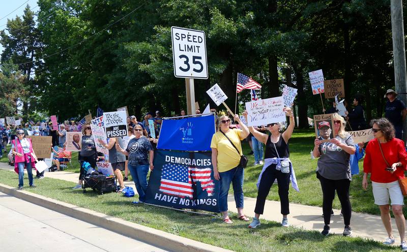 There was a large turnout for the No Kings Protest in Yorkville on Saturday, June 14, 2025.