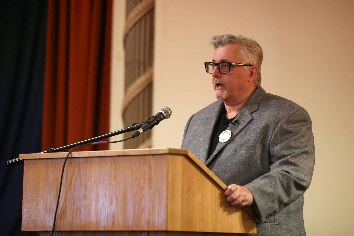 Bradley Mayor Mike Watson speaks during the Kankakee County Chamber of Commerce's inaugural State of the Municipality event held at the Knights of Columbus in Kankakee Oct. 2, 2025.