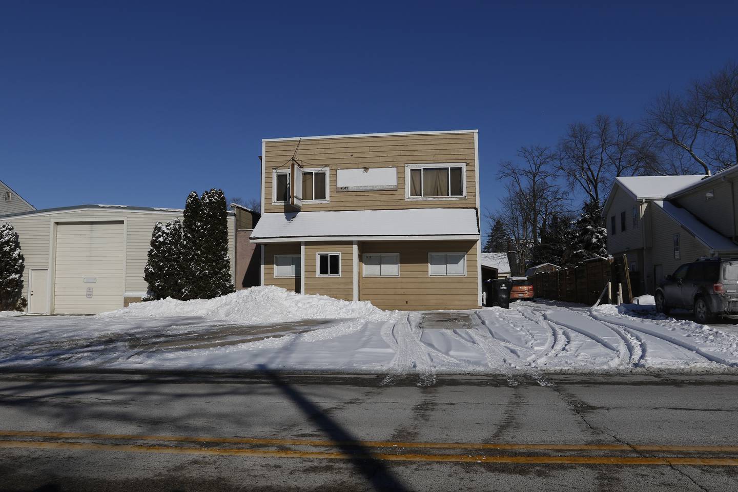 This is one of the buildings in Wonder Lake that is now vacant that used to house a bar or restaurant. Tom Cooper, who bought many of the empty buildings, said they do not have the correct septic systems to operate a successful business.