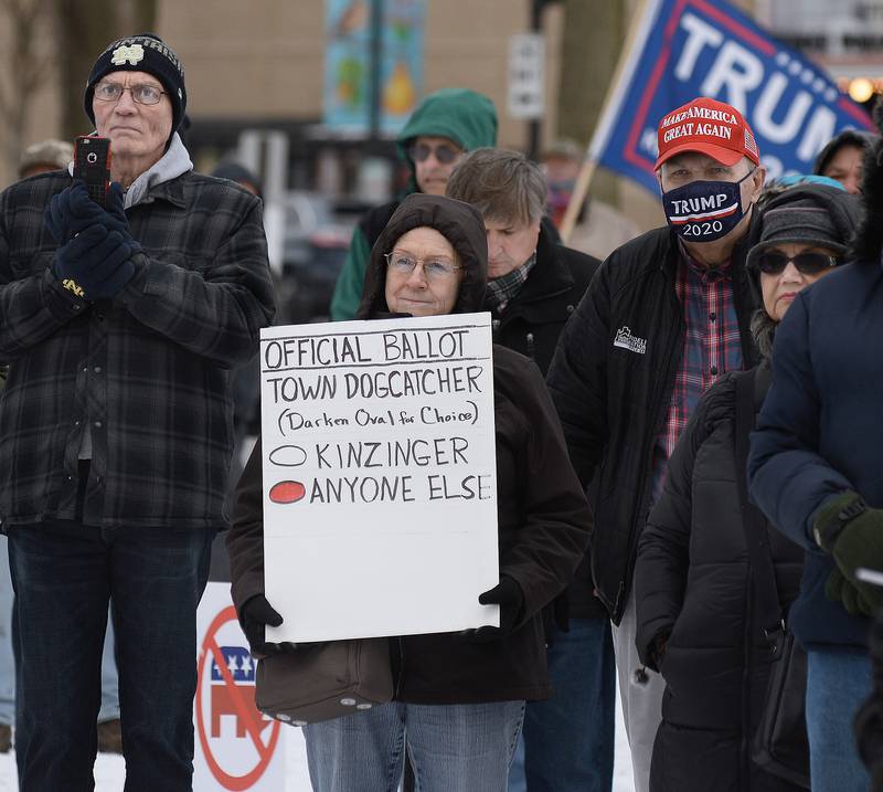 An estimated 125 people showed up Saturday, Jan. 30, 2021, for The Rally For Representation at Washington Square in Ottawa to express their frustration with U.S. Rep. Adam Kinzinger, R-Channahon.