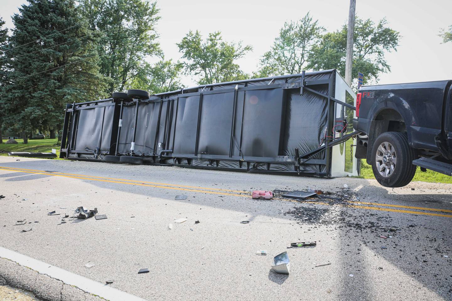 A man was hospitalized after a crash near Harvard Aug. 4, 2025.