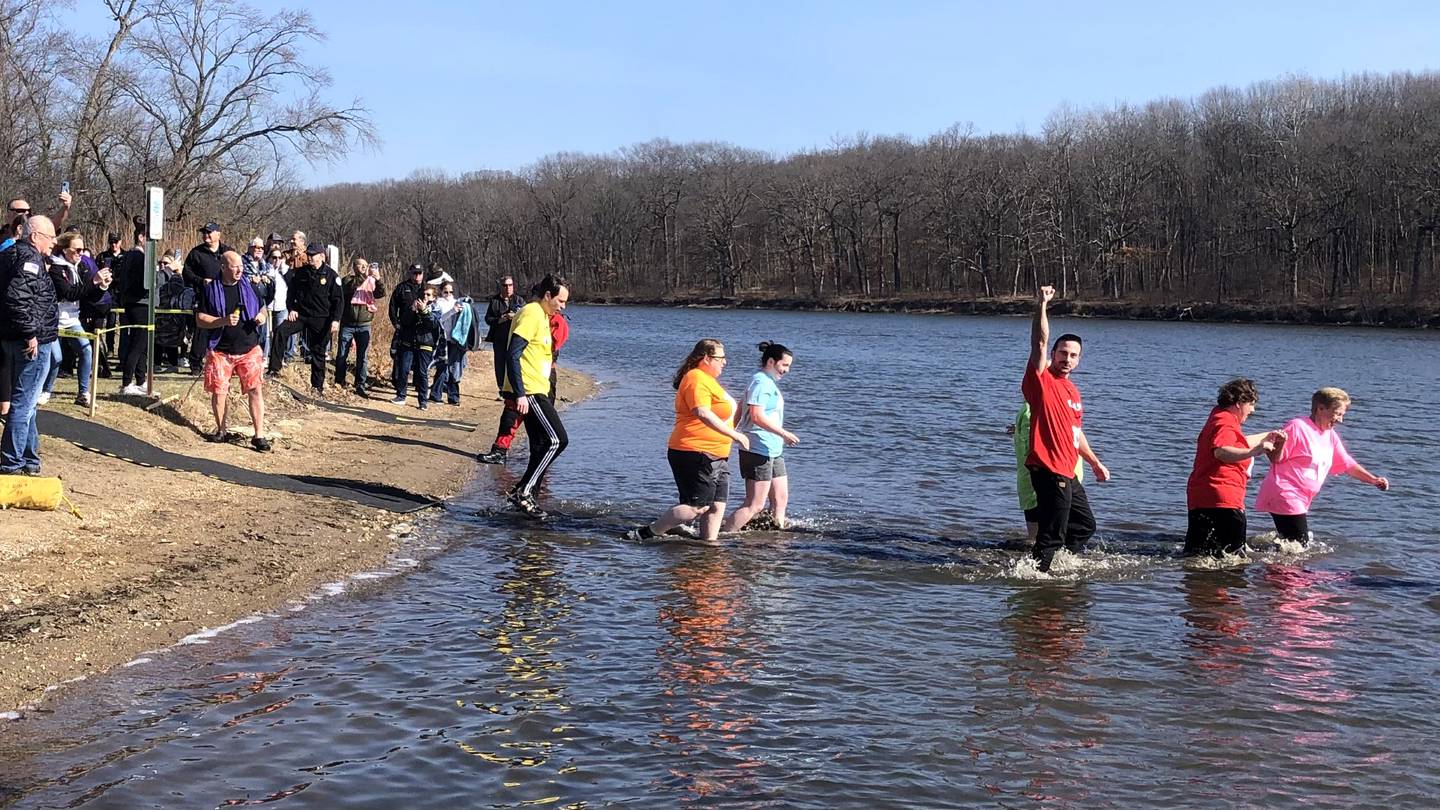 A Polar Plunge to raise money for Special Olympics Illinois was held in Ferson Creek in St. Charles on Sunday, March 3, 2024.