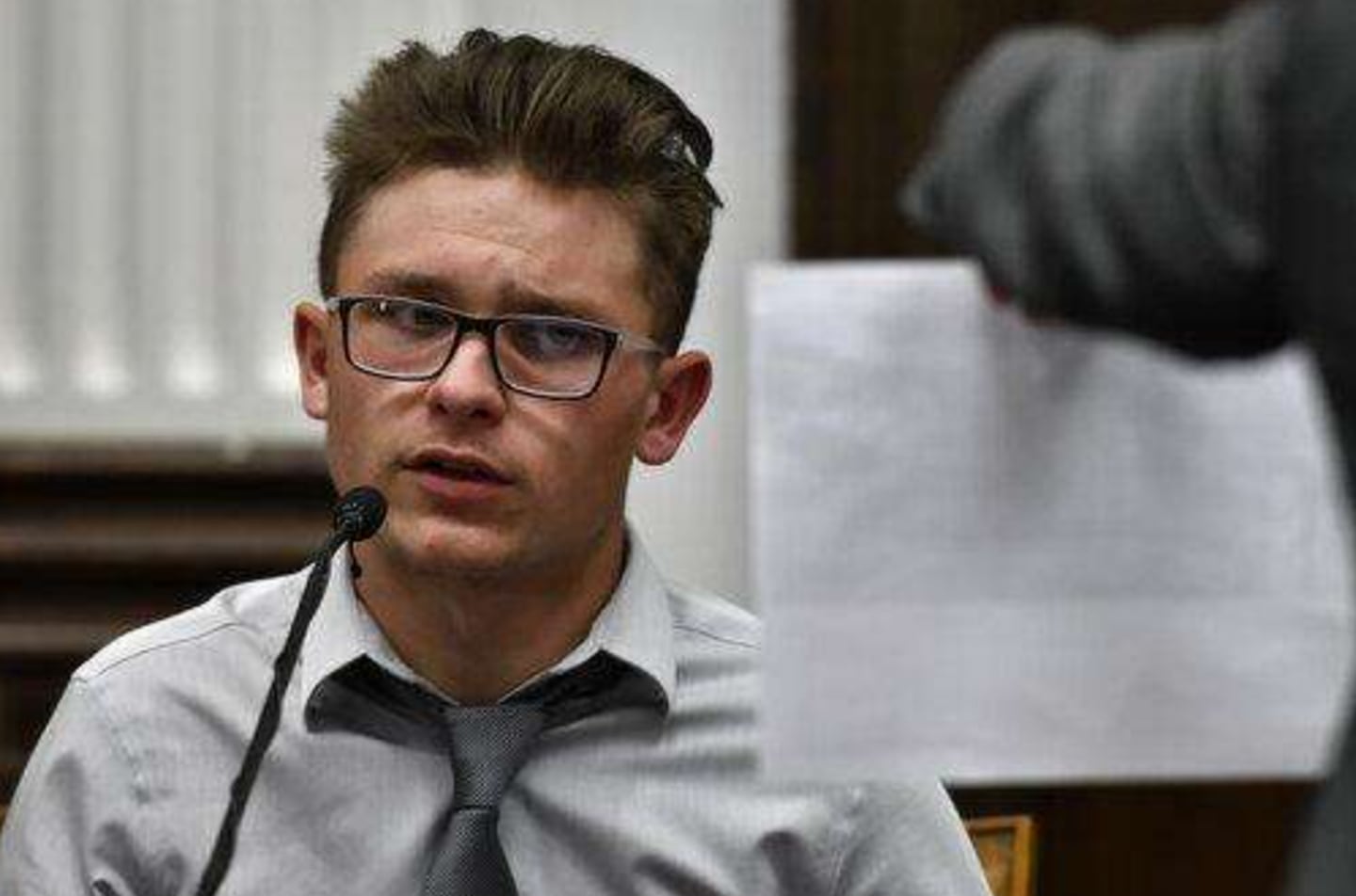 Dominick Black testifies against Kyle Rittenhouse in Kenosha County court in November 2021. Black bought the rifle Rittenhouse later used to shoot three people during riots in Kenosha. Black pleaded no contest and Rittenhouse was acquiited.