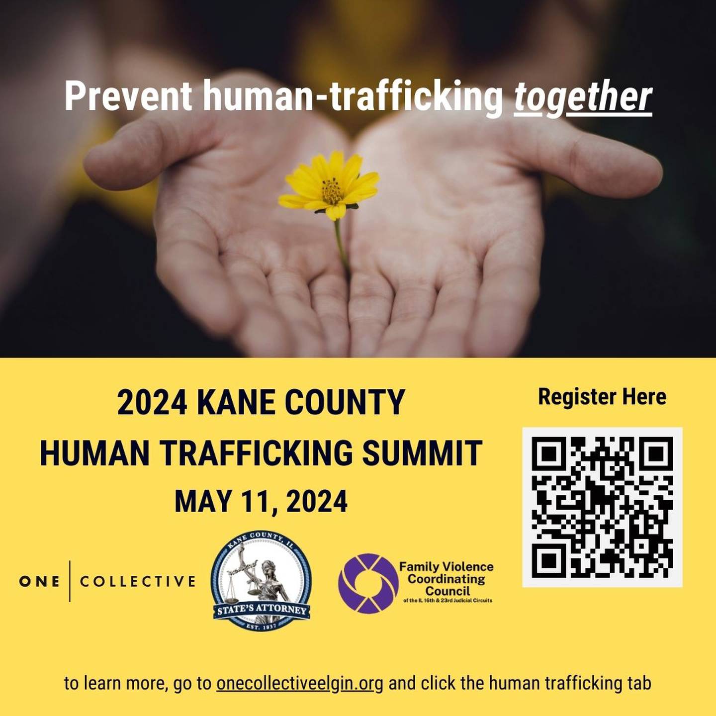 Kane County State’s Attorney’s Office and community organizations will hold a human trafficking summit from 8 a.m. to 2 p.m. on May 11, 2024, at the Christ Community Church at 820 S. Randall Road in South Elgin.