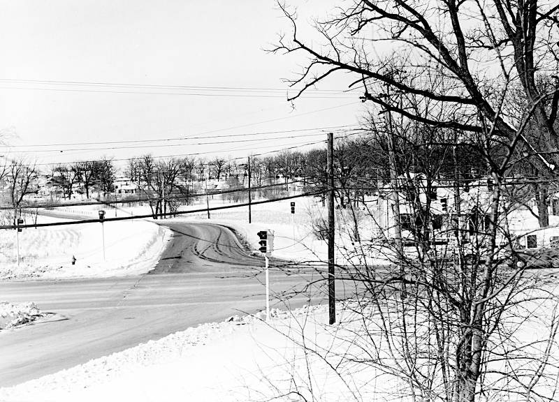 This photo looks northwest from 920 N. Seventh St. to Hillcrest Avenue, DeKalb, in February 1966.