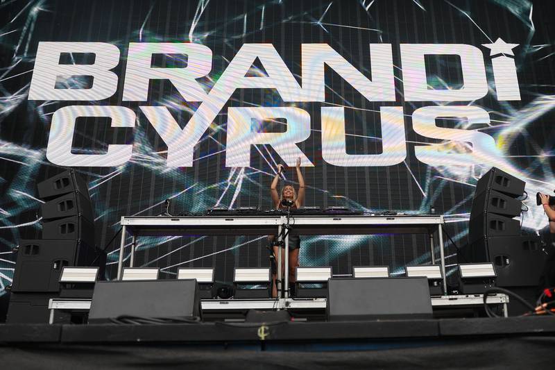 Brandi Cyrus, daughter of Billy Ray Cyrus and sister of Miley Cyrus, performs at Lollapalooza on Aug. 1, 2024 in Chicago.