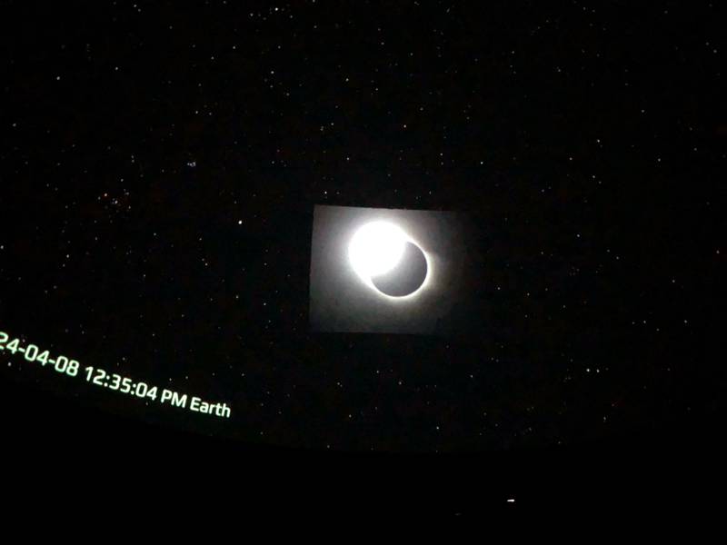 An image from McHenry County College's Planetarium shows what the April 8 solar eclipse might look like here.