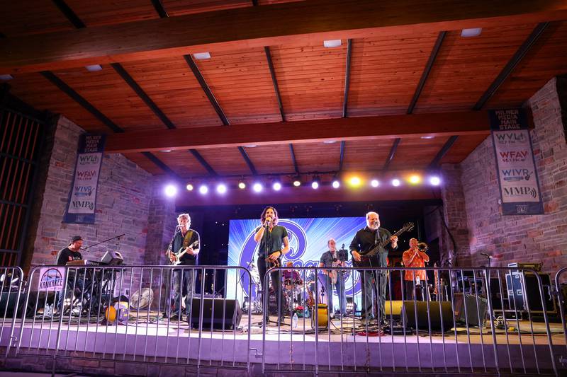 The Chicago Tribute Anthology performs a Chicago tribute show during the 50th Bourbonnais Friendship Festival at The Grove on Saturday, June 28, 2025.